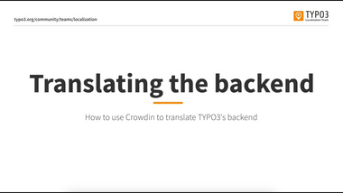 Translating TYPO3's backend interface using Crowdin